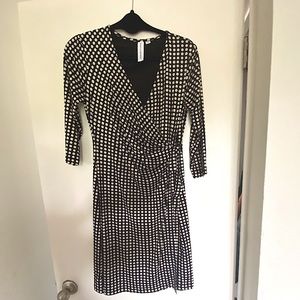 Polka dot long sleeve midi dress